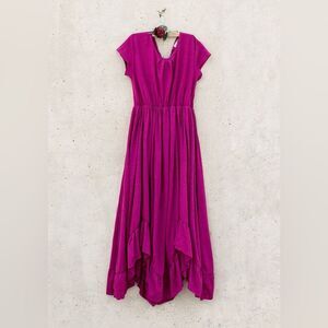 Mia Joy Purple maxi Dress with lace and open back detail.  Size 14